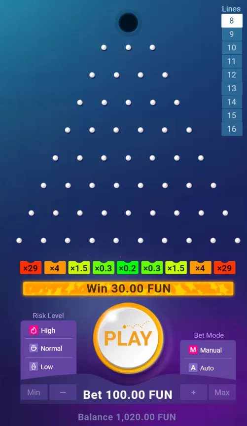 Comment jouer au jeu Plinko &mdash; R&egrave;gles et param&egrave;tres